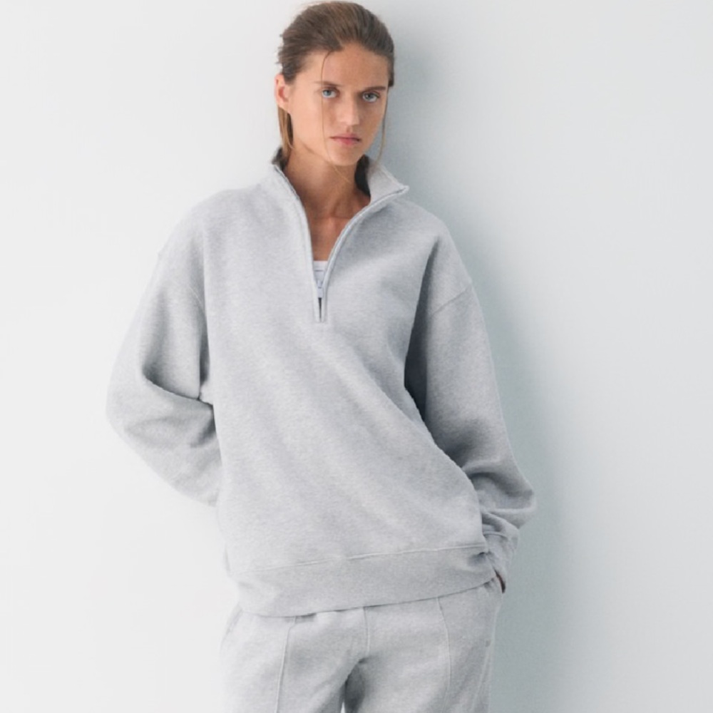 NWT Aritzia Gray Sweatfleece Half-Zip